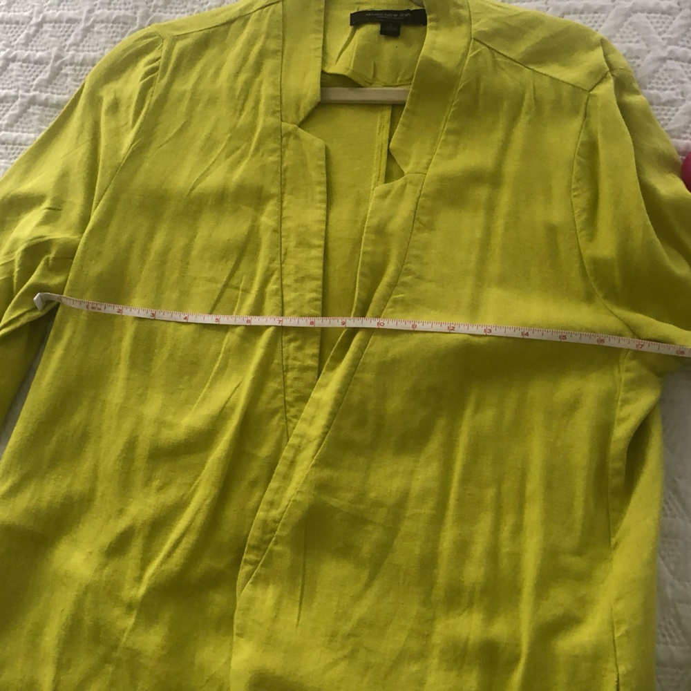 Andrew Marc New York Lime Green Chartreuse Lightweight Linen Blazer Small Summer - Picture 5 of 7